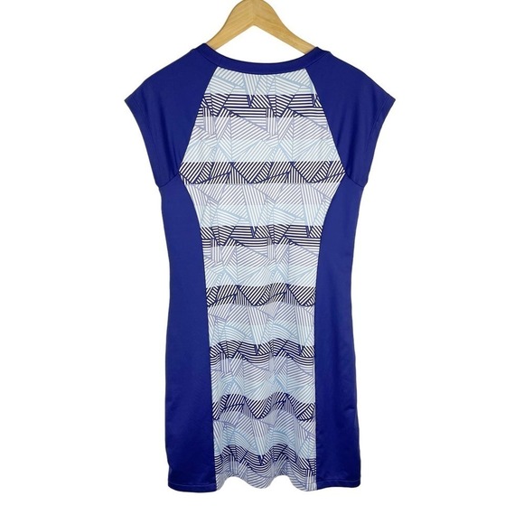 Title Nine Gidget 2.0 Summer Dress Blue Purple Printed Stretchy Women's Medium - Picture 2 of 7